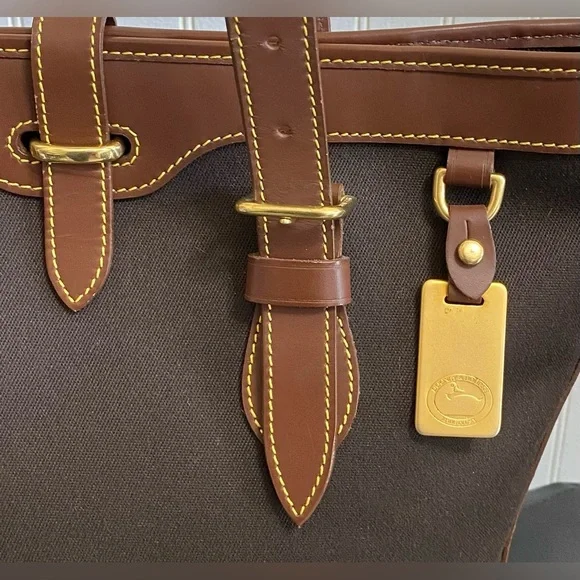 Dooney & Bourke Vintage Canvas Leather Bucket Tote - Picture 2 of 11